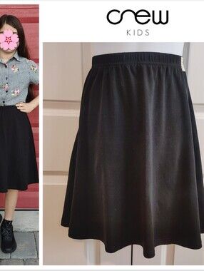 Crew Kids Solid Black Basic Skirt (NY Brand)
